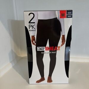 32 Degrees Women's Black Base Layer Pants - 2 Pack